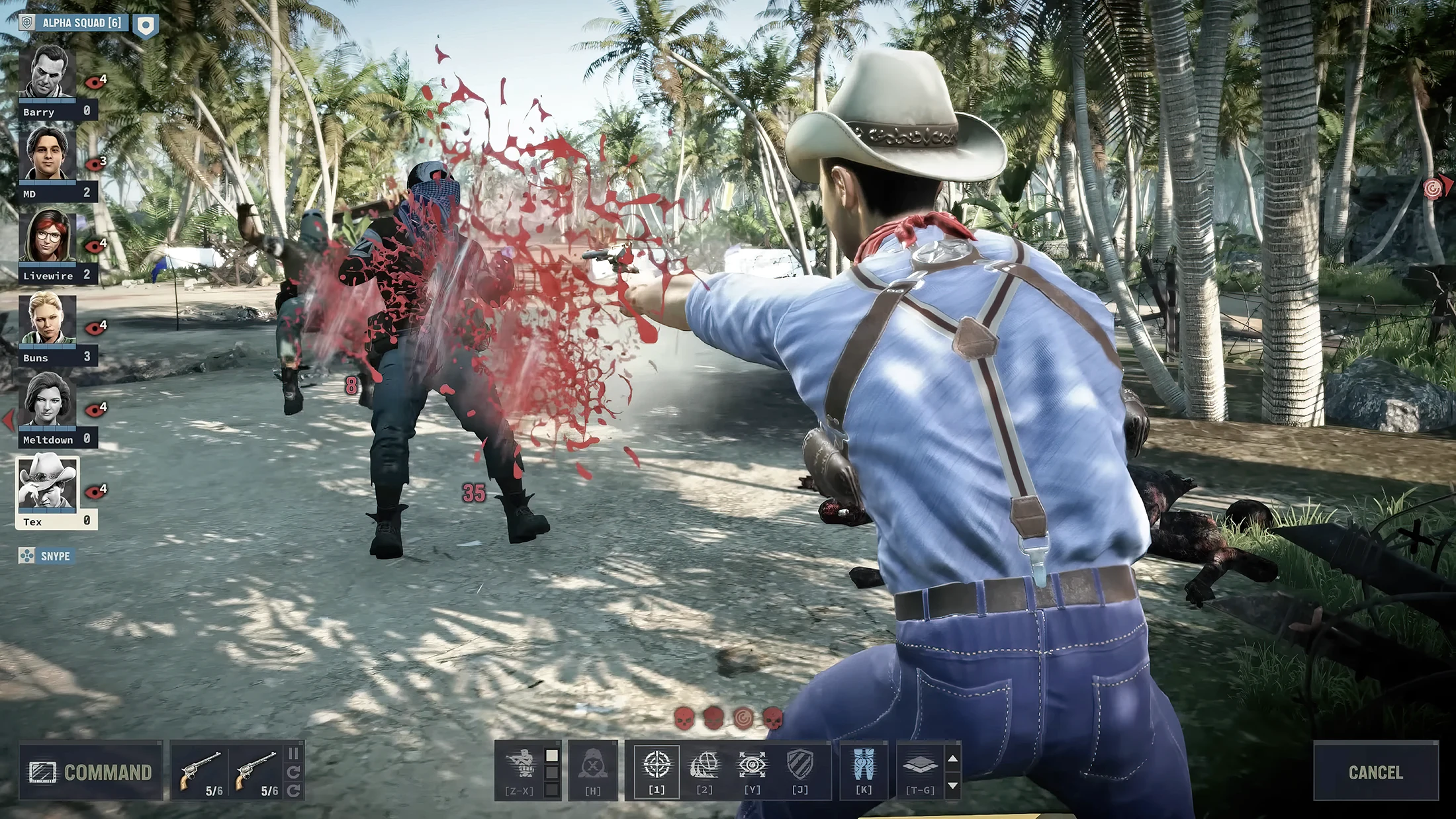 JA3: Tex. One shot and two corpses. View from the 3rd person